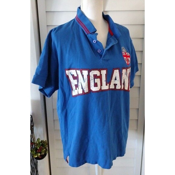Hustle and Heart Set Us Apart England Men's Embroidered Polo L - Picture 3 of 8